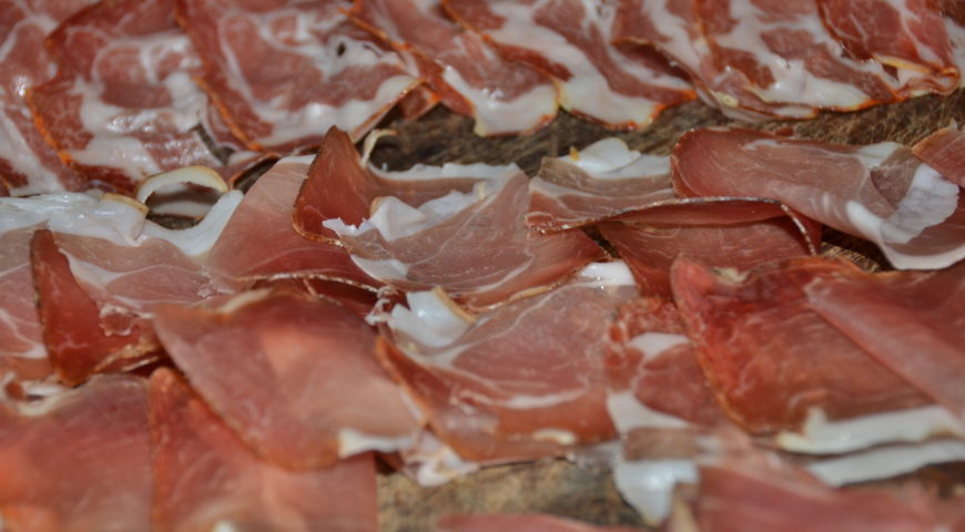 Cheese and prosciutto a typical Italian flavor